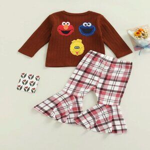 Sesame Street Dress Elmo Outfit Clothes Cookie Monster Pants Big Bird Top